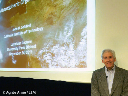 The 2011 Lavoisier invited lecturer, Pr. John H. SEINFELD, delivers a talk about "Atmospheric Organic Aerosols" on november 4, 2011